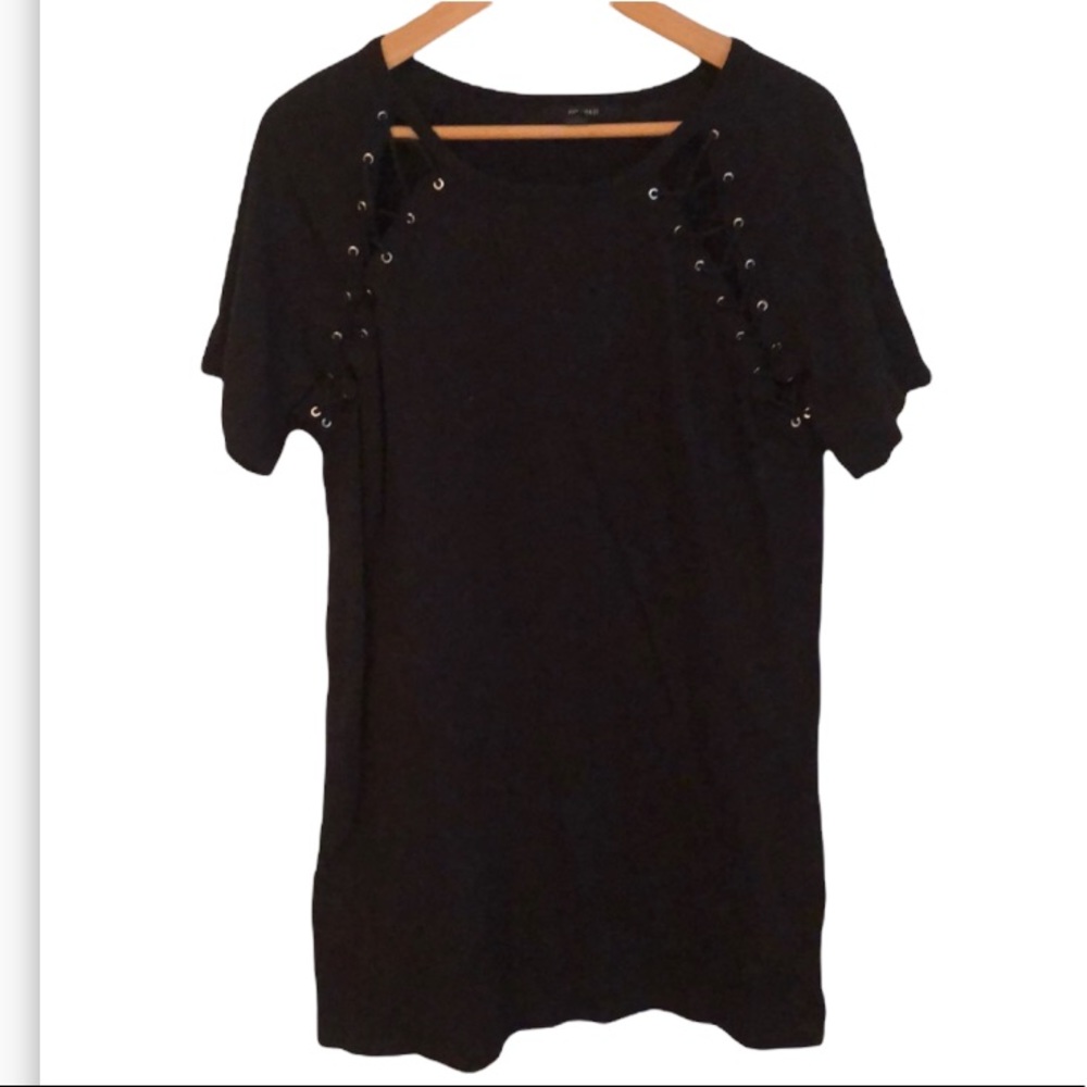 Little Black Lace Up Dress